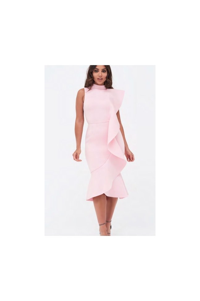 EXTREM PEPLUM PINK DRESS