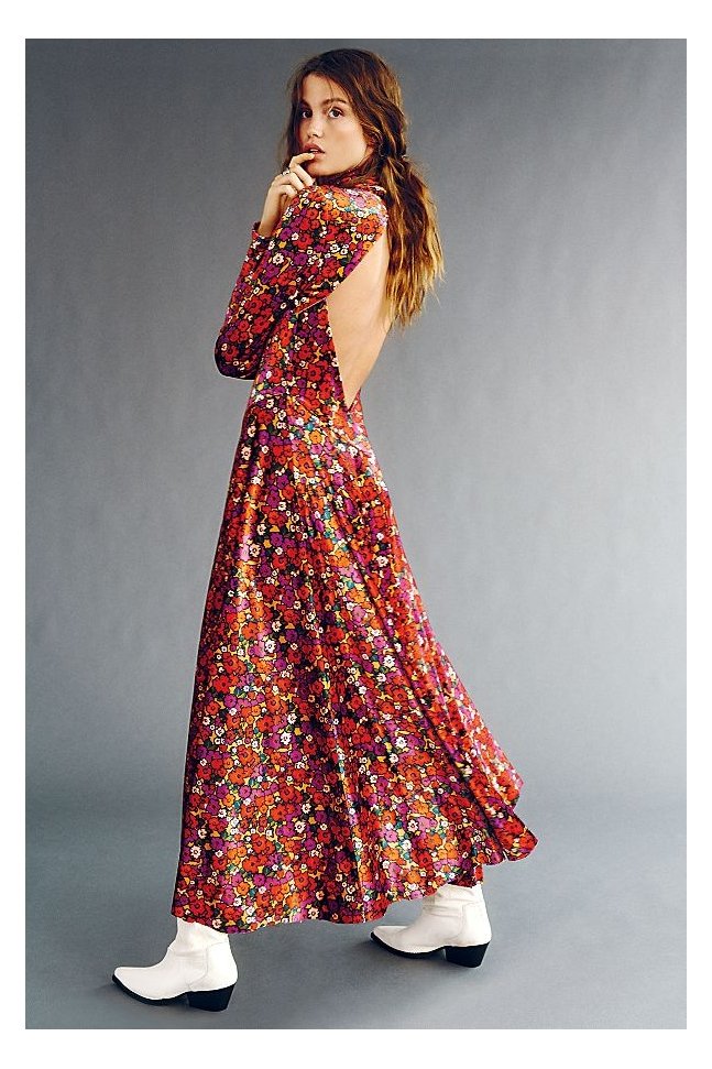 HEARTLAND VELVET MIDI DRESS