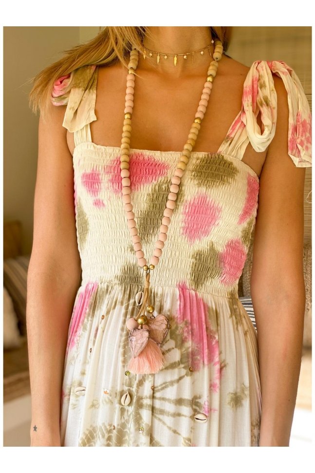 MAXI COLLAR CORAZON Y POMPON
