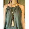 MAXI COLLAR CRISTAL Y POMPON