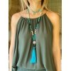 MAXI COLLAR CRISTAL Y POMPON
