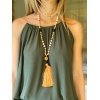 MAXI COLLAR CRISTAL Y POMPON