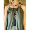 MAXI COLLAR CRISTAL Y POMPON