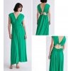 VESTIDO LARGO CUELLO PICO VERDE