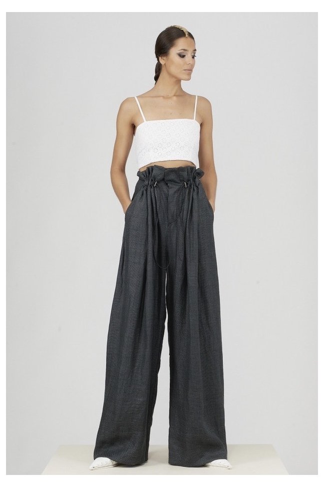 PANTALON LARGO FRUNCES