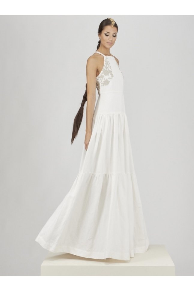 VESTIDO BLANCO BORDADO HOMBROS