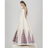 VESTIDO TIRANTES CRUDO TRIÁNGULOS BORDADOS