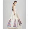 VESTIDO TIRANTES CRUDO TRIÁNGULOS BORDADOS