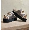 SANDALIA PLATAFORMA GLITTER Y CROCHET BLACK