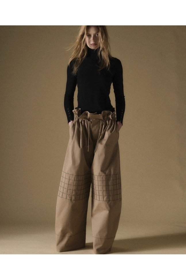 PANTALON FRUNCES CAMEL