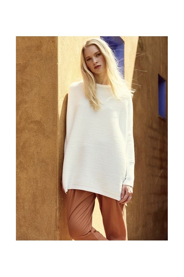 SUETER OVERSIZE CANALE BLANCO