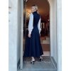 VESTIDO MIDI NEOPRENO CUELLO ALTO