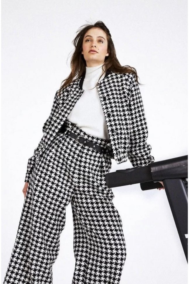 CHAQUETA ESTAMPADO PATA DE GALLO