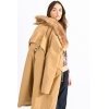 PARKA LARGA CON CUELLO EN TEJIDO DE PELO