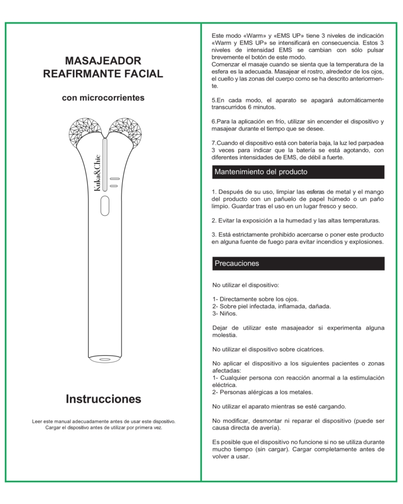 MASAJEADOR CON MICROCORRIENTES