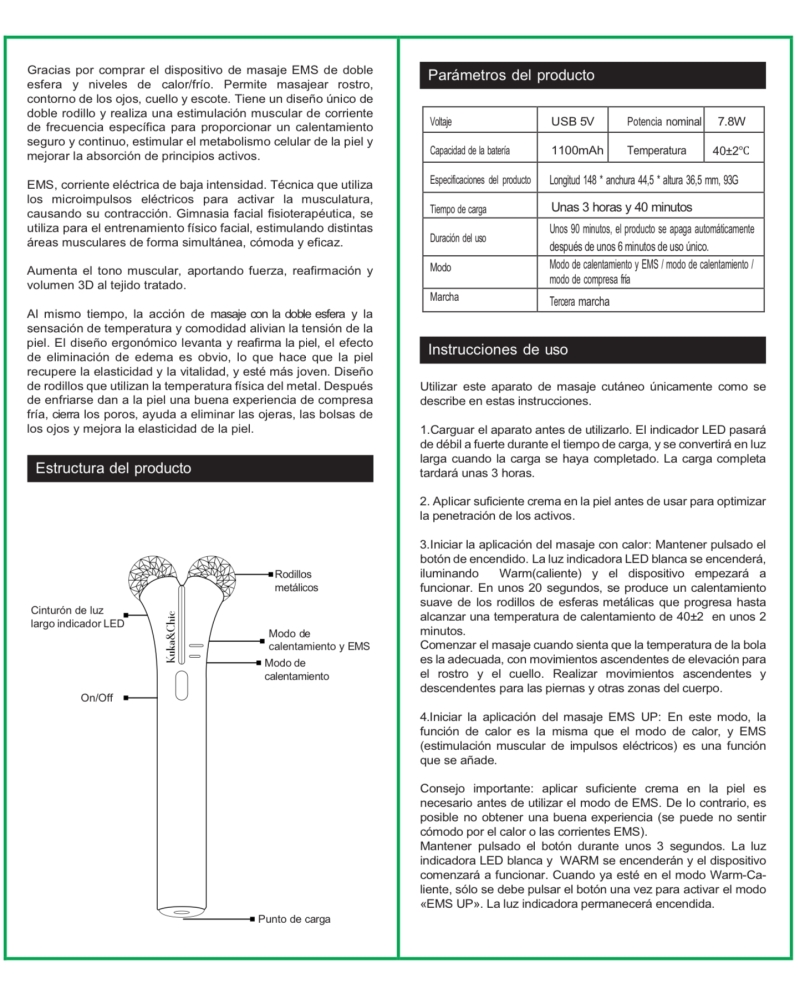 MASAJEADOR CON MICROCORRIENTES