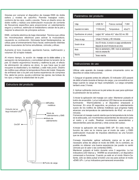 MASAJEADOR CON MICROCORRIENTES
